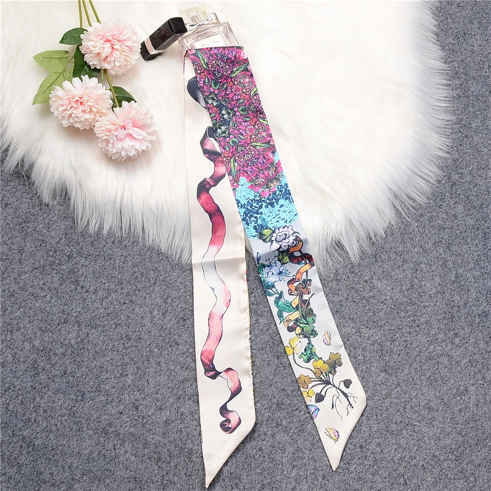 Top Trends: New Tarot Twill 100% Summer Silk Scarf Women Brand Scarf Skinny Hair Bag Scarves Design Wrist Towel Foulard Neckerchief Headband Shoppable Styles - Image 3