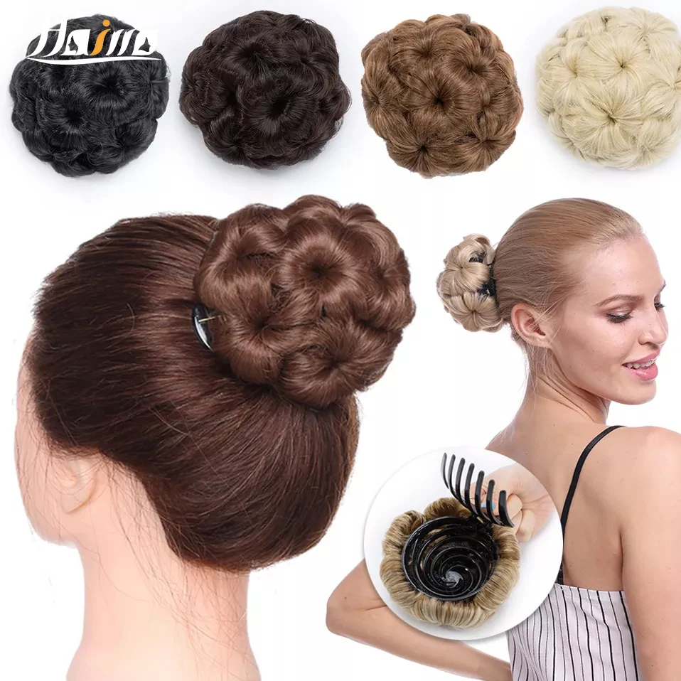 Top Trends: HAIRRO Synthetic Girls Claw On Hair Scrunchie Chignons Hair Natural Fake Hair Bun Curly Clip In Hair Ponytails Extensions Shoppable Styles