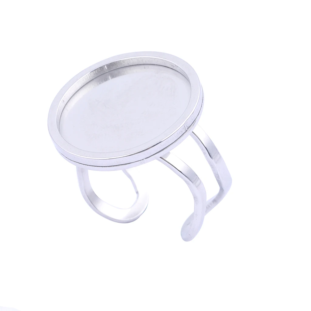 Top Trends: 5pcs Stainless Steel 12mm 14mm 18mm 20mm Cabochon Ring Base Setting Blanks Diy Bezels For Rings Jewelry Making Supplies Shoppable Styles