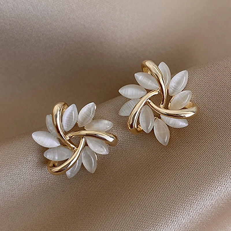 Top Trends: Exquisite Flower Zircon Stud Earrings For Women Leaves Geometric Rhinestone Earring Girl Party Birthday Christmas Jewelry Gifts Shoppable Styles