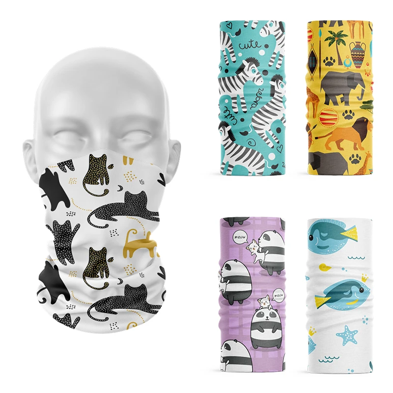 Top Trends: 3D Printed Mini Animal Women Summer Headband Outdoor Sports Neck Gaiter Face Head Wrap Wristband Panda Zebra Dolphin Tube Scarf Shoppable Styles