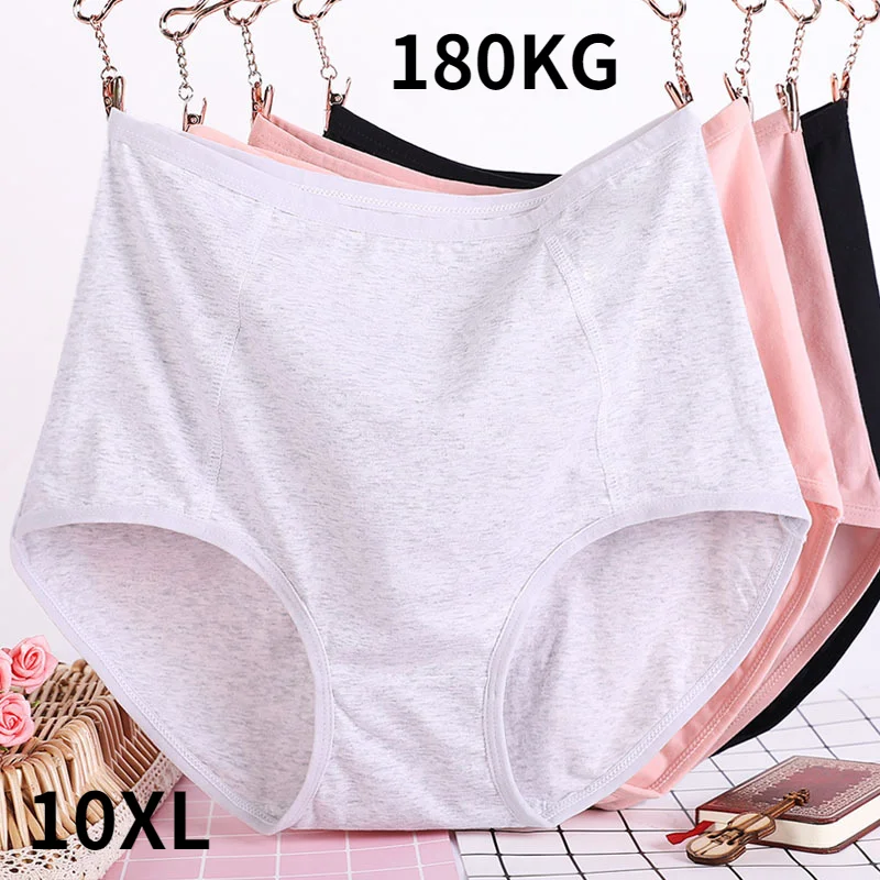 Top Trends: 10XL 150kg 160kg 180kg Women Extra Large Super Plus Size Underwear Pants High Waist Cotton Breathable Triangle Shorts Lingerie Shoppable Styles