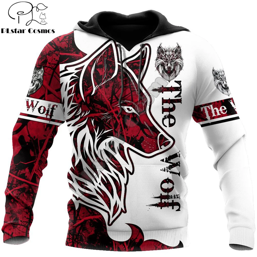 Top Trends: Animal Wolf Tattoo Red 3D Printed Hoodies Harajuku Fashion Hooded Sweatshirt Unisex Casual Pullover Sudadera Hombre DW066 Shoppable Styles