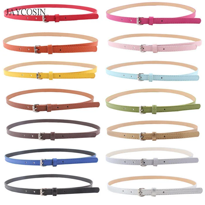 Top Trends: JAYCOSIN Multi-color Lady's Slender Thin Belt Ceinture Feminion Pigskin Metallic Buckle Women Waist Belt Elastic Waist Belt A527 Shoppable Styles