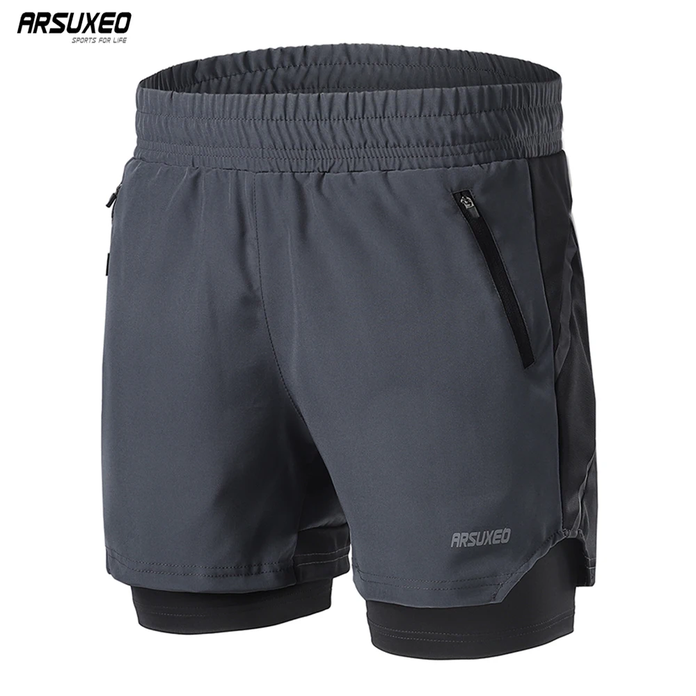 Top Trends: ARSUXEO Men's 7" Running Shorts 2 In 1 Quick Dry Athletic Training Exercise Jogging Sports Gym With Zipper Pocket Workout Shoppable Styles