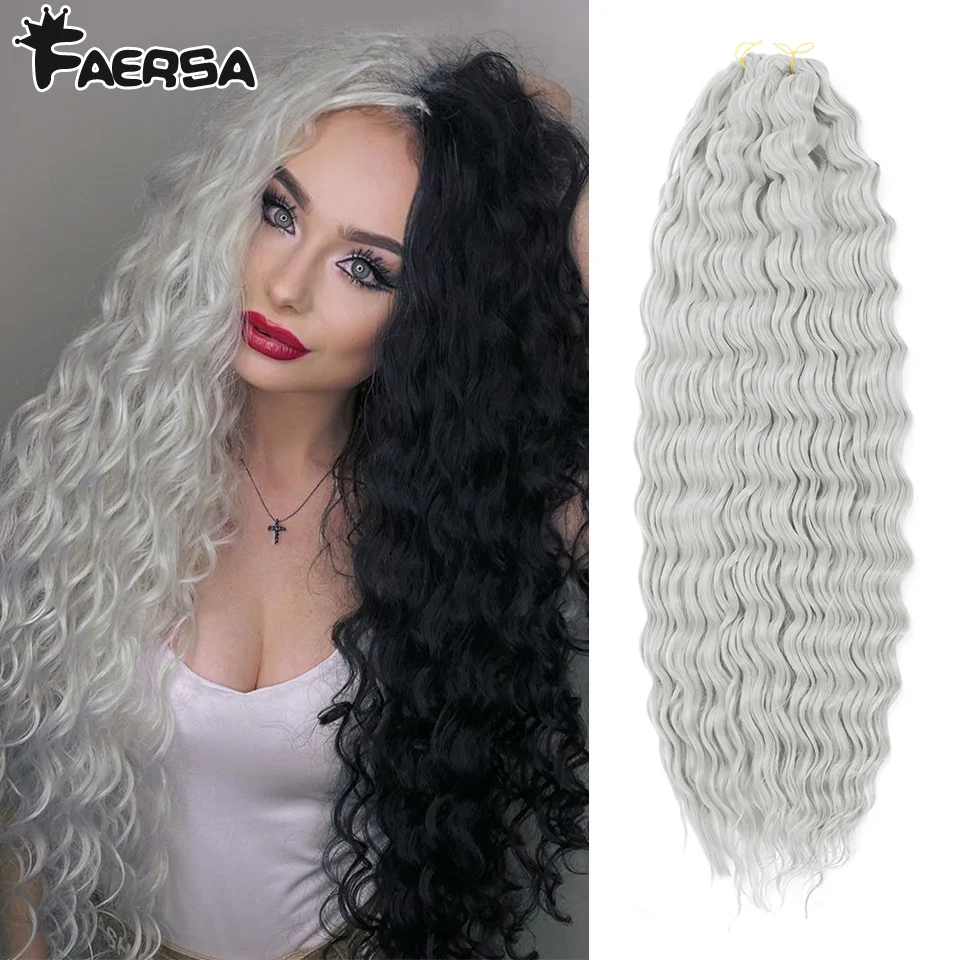 Top Trends: Deep Water Wave Twist Crochet Hair Crochet Braid Ombre Braiding Hair Extensions Synthetic Afro Curls For Women Low Tempreture Shoppable Styles