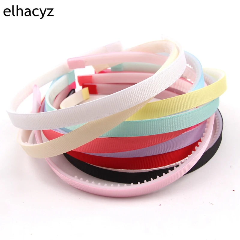 Top Trends: 22pcs / lot High Quality 1CM Width Boutique Solid Ribbon Covered Plastic Headband With Teeth Girls Kids Hairband Hair Accessories Shoppable Styles