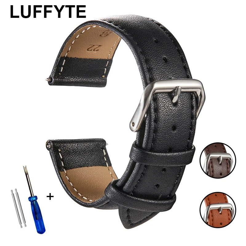 Top Trends: Genuine Leather Watchbands 18mm 20mm 22mm 24mm Watch Bracelets For Samsung Galaxy Watch Active2 Gear S3 Huawei Watch Gt Strap Shoppable Styles