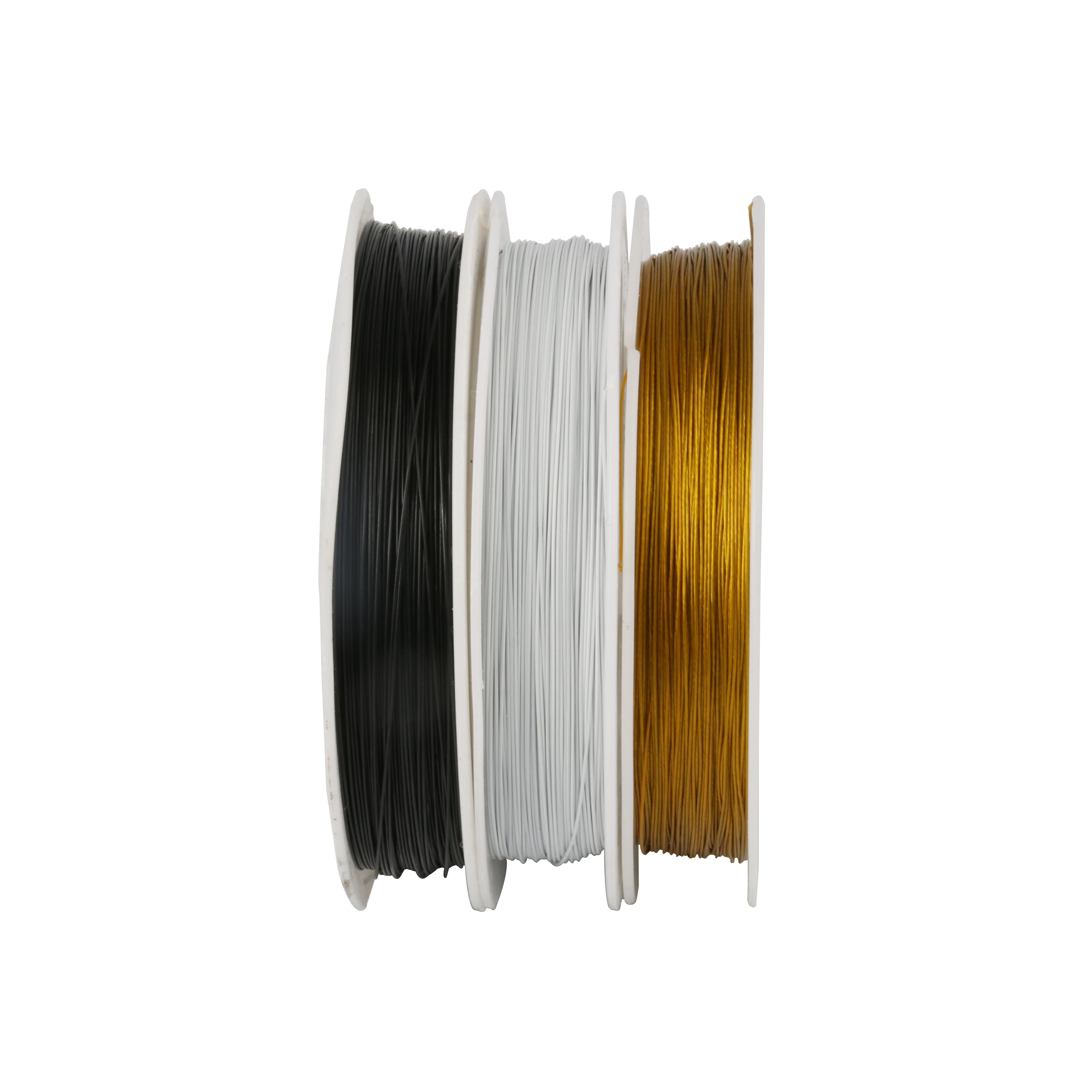 Top Trends: 1 Roll 0.3 / 0.38 / 0.45mm Gold Black White Resistant Strong Line Stainless Steel Wire Tiger Tail Beading Wire For Jewelry Making Shoppable Styles - Image 3