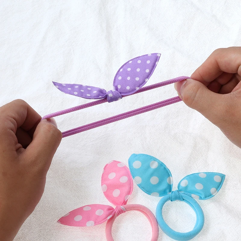 Top Trends: 10Pcs Cute Rabbit Ear Hair Ring Girl Rubber Band Elastic Hair Bands Baby Headwear Korean Children Hair Accessories Ornaments Shoppable Styles - Image 3