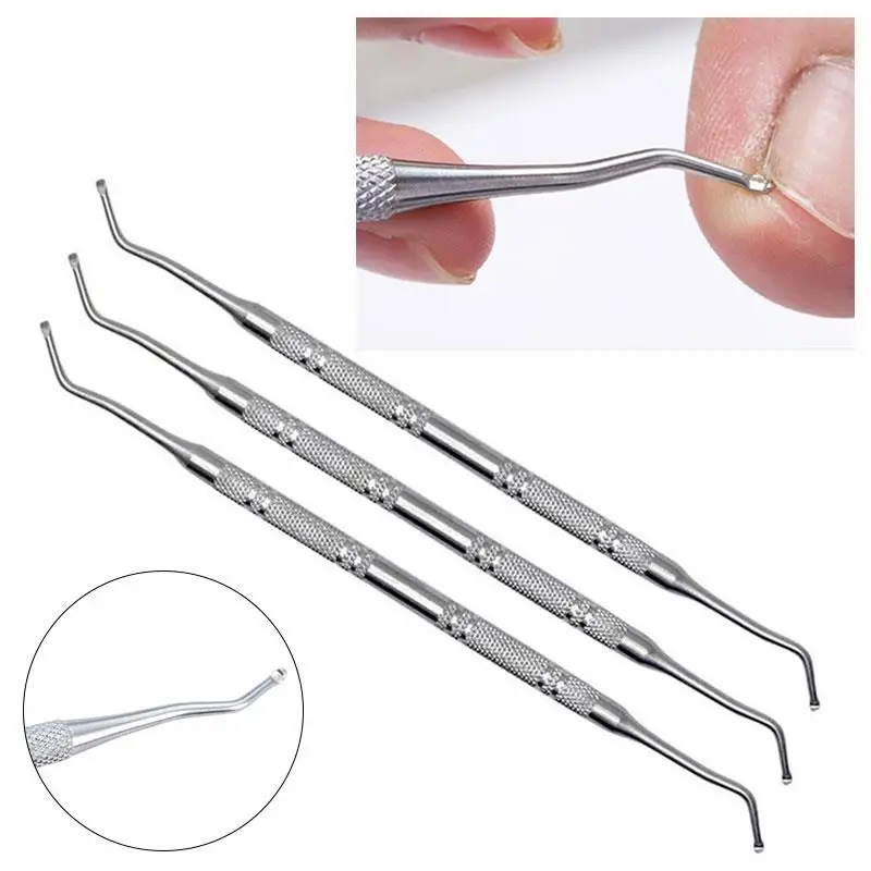 Top Trends: 1pc Nail Art Dual End Stainless Steel Dirt Remove Cleaning Stick Nail Toenail Ingrown Correction File Manicure Pedicure Tool Shoppable Styles