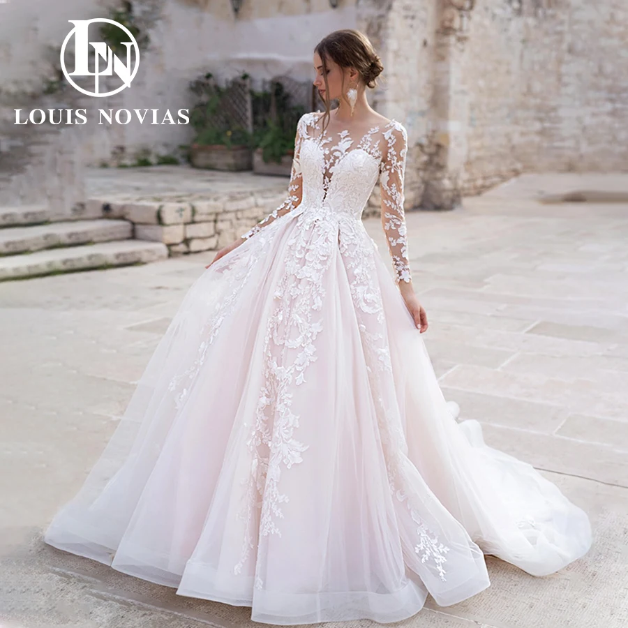 Top Trends: LOUIS NOVIAS Elegant Wedding Dresses For Women Classic Long Sleeve Embroidery Button Princess Wedding Gown Vestidos De Novia Shoppable Styles