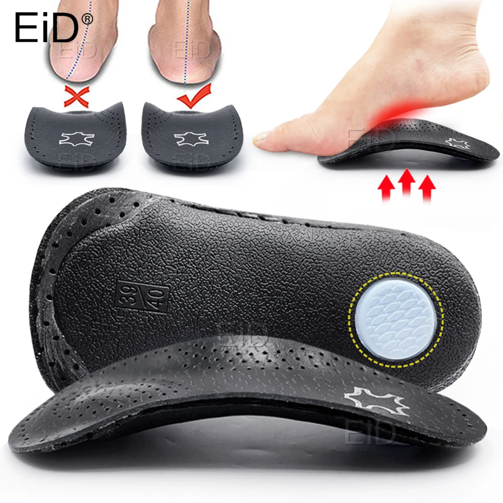 Top Trends: Leather Orthotic Insole For Flat Feet Arch Support O / X Leg Orthopedic Shoes Sole Insoles For Feet Plantar Fasciitis Men Women Shoppable Styles