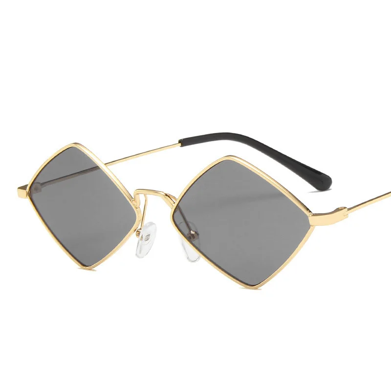 Top Trends: Elbru Retro Diamond Shaped Sunglasses Fashion Metal Irregular Sunshades Eyewear Male Female Colorful Lens Sun Spectacles Unisex Shoppable Styles - Image 2