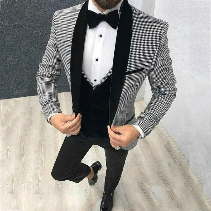 Top Trends: Custom Made Black Men Suits Men Wedding Suits For ManTuxedos Groom Peaked Lapel Velvet Vest Coat Pants Terno Blazer Masculino Shoppable Styles - Image 5