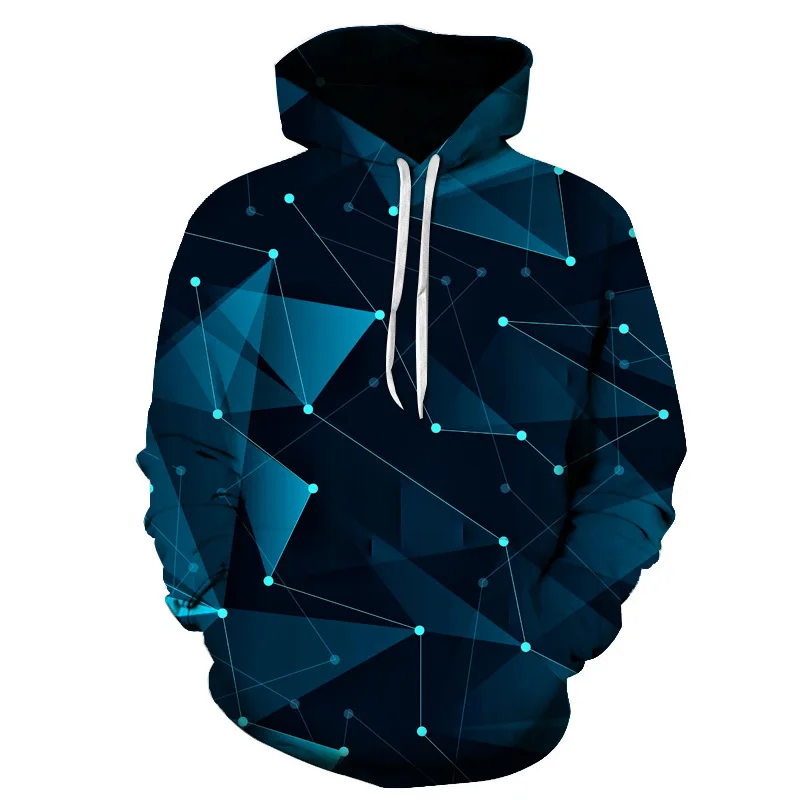 Top Trends: Spring And Autumn Blue Geometric Men's Hoodies Latest 3D Hoodies Sweatshirt Young Loose Casual Sportswear Coat Street Clothing Shoppable Styles