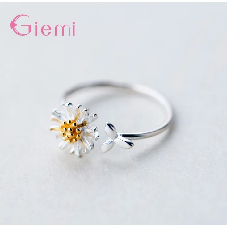 Top Trends: Personality Vintage Finger Jewelry 925 Sterling Silver Daisy Flower Rings Adjustable For Women Girl Opening Rings Shoppable Styles