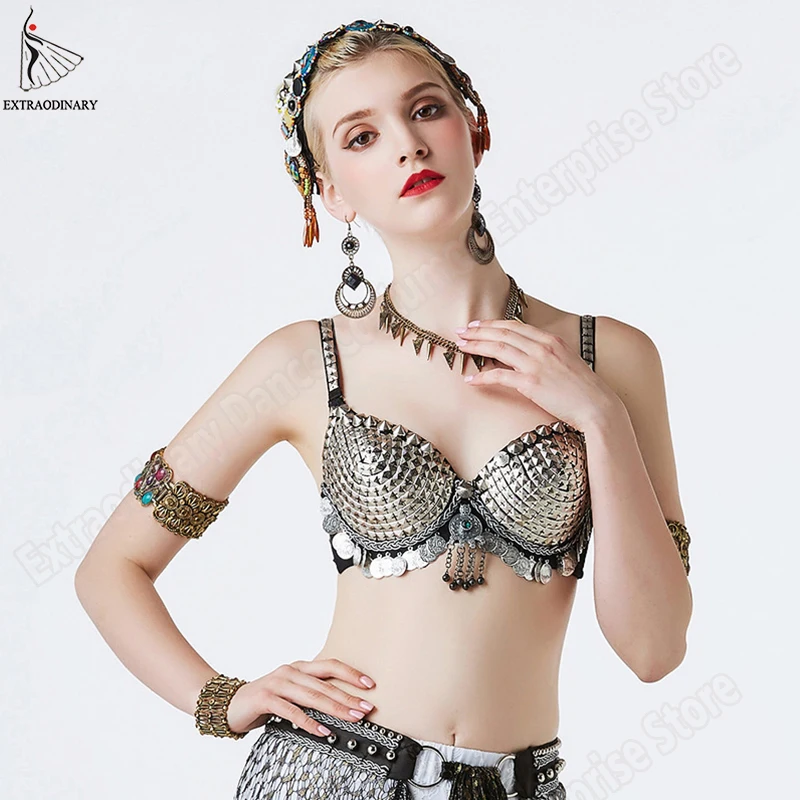 Top Trends: New ATS Tribal Bra Vintage Coins Chain Belly Dance Bra Costume Accessories Women Bellydance Clothes Top Gypsy Style Shoppable Styles