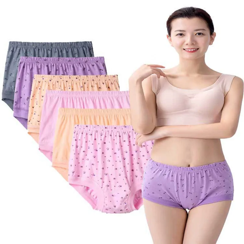 Top Trends: 6pcs Plus Size Panties With High Waist Panty Women Underwear Cotton Middleaged Aged Women's Briefs Breathable Lingerie For Woman Shoppable Styles