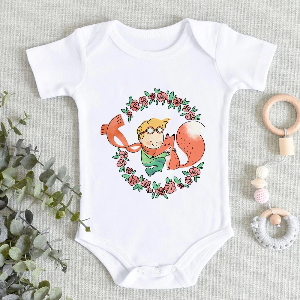 Top Trends: 2022 Vetement Bebe Garcon French Fashion Little Prince Print Aesthetic Cute Baby Girl Clothes Cartoon Enfant Fille Baby Rompers Shoppable Styles