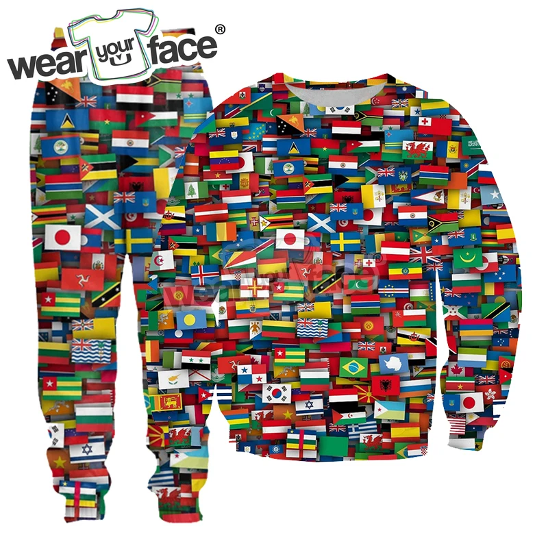 Top Trends: Flags Of All Countries Of The World Collage 3D All Over Printed Sweatshirts Sweatpants Tracksuits Streetwear Unisex Sets Shoppable Styles