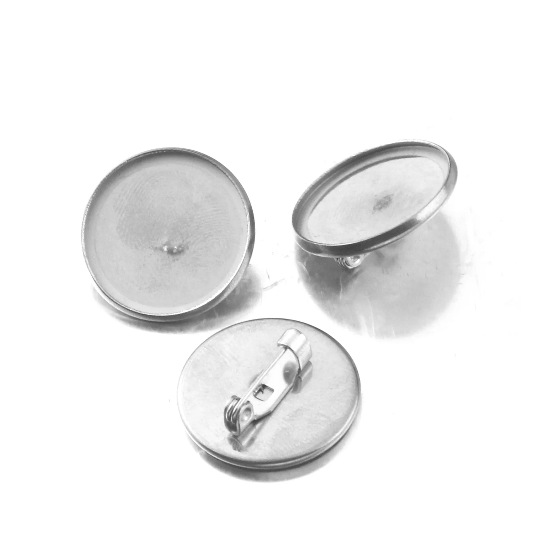 Top Trends: 10pcs / set 14 / 16 / 18 / 20 / 25 / 30mm Stainless Steel Brooch Base Pin Disk Base Pad Bezel Blank Cabochon Trays Backs For Jewelry Making Shoppable Styles - Image 2