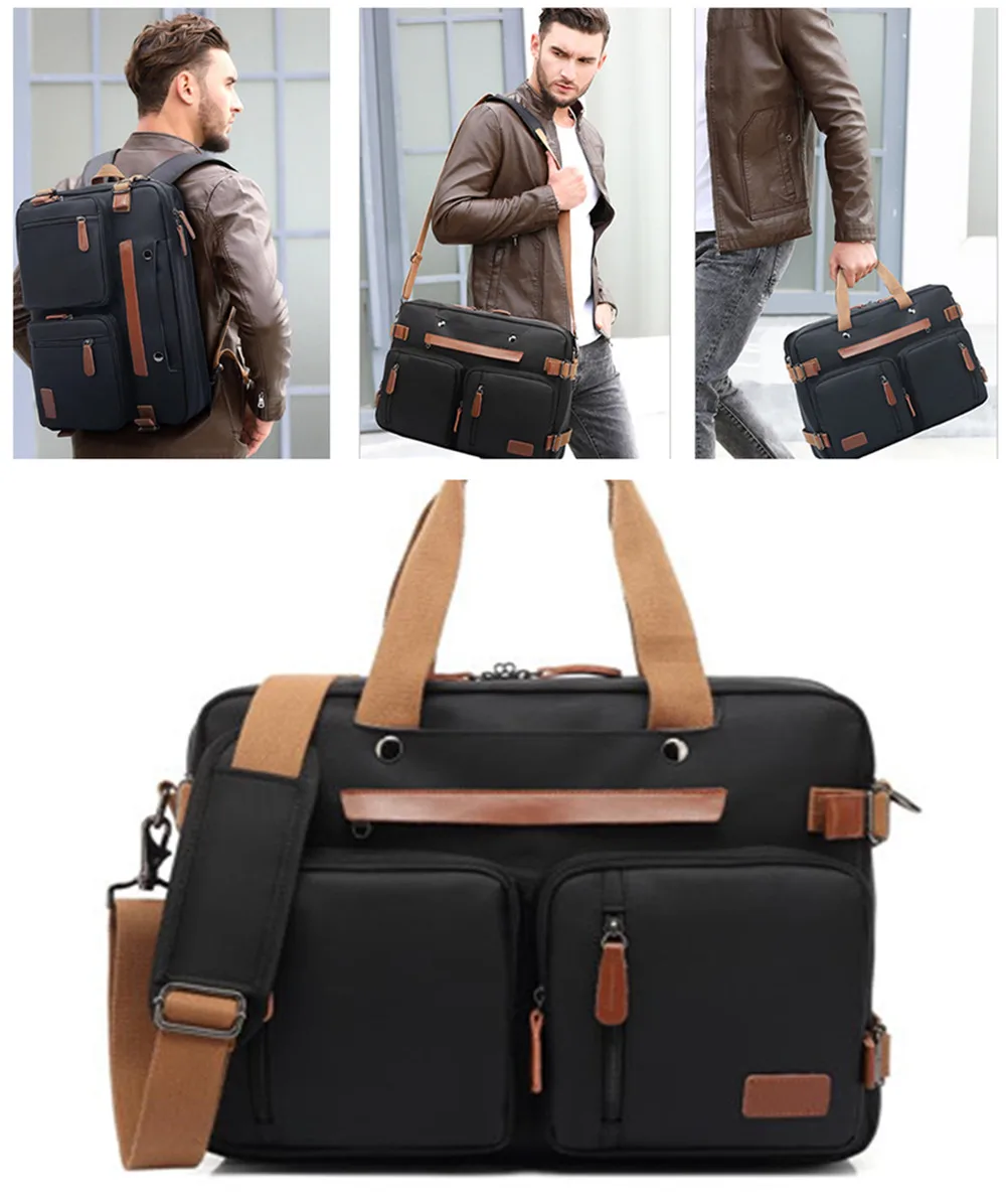 Top Trends: 2024 New Convertible Backpack 15.6 / 17.3Inch Laptop Backpack Fashion Travel Business Backpack Nylon Waterproof Student Backpack Shoppable Styles