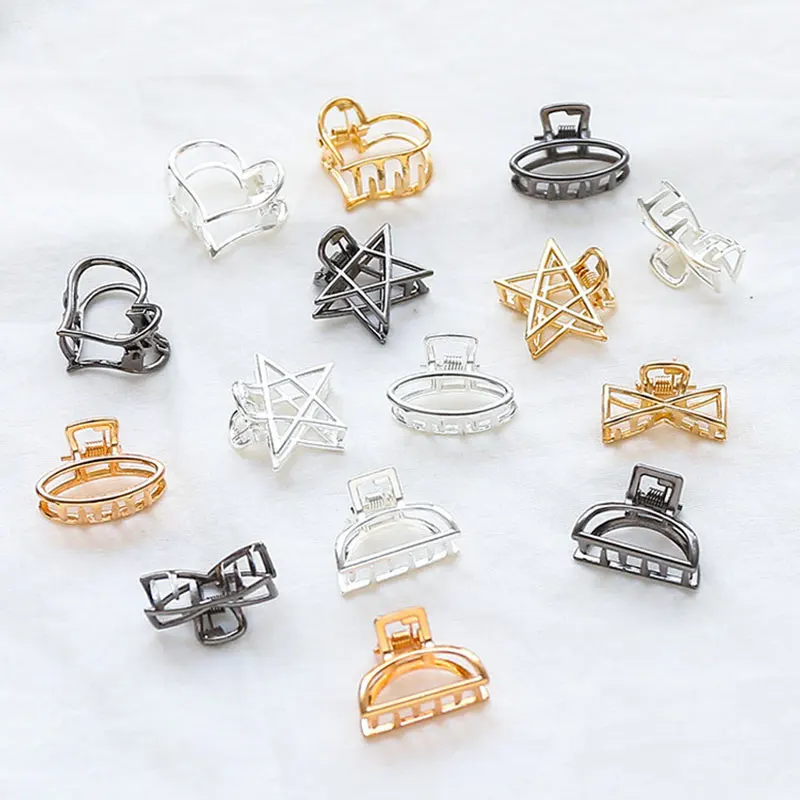 Top Trends: 1 PC Fashion Small Simple Wild Geometric Hair Claw For Women Girls Clamps Hair Crab Metal Hair Clip Claw Accessories Headwear Shoppable Styles