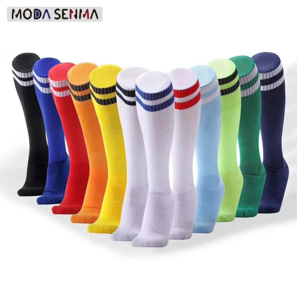 Top Trends: 2021 New Football Socks Non-slip Long Tube Over The Knee Socks Striped Soccer Socks Compression Stockings Outdoor Sports Gym Shoppable Styles