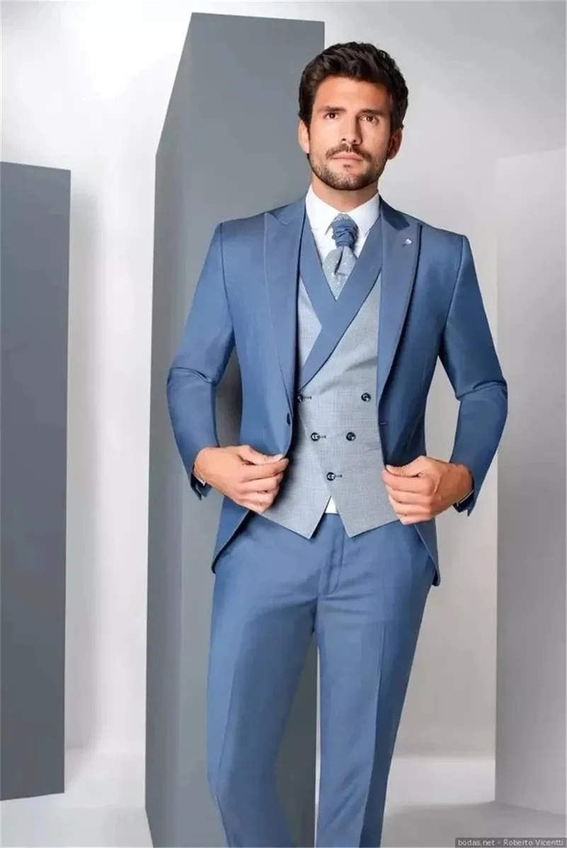 Top Trends: 2023 New Wedding Prom Blazer Vest Pants 3 Piece Peak Lapel Costume Homme Grooms Wedding Terno Masculino 2021 Slim Fit Men Suits Shoppable Styles