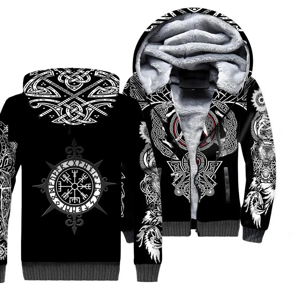 Top Trends: NewFashion Tessffel Tattoo Warriors God Odin Fenrir NewFashion Thicker Winter Tracksuit 3DPrint Harajuku Jacket Fleece Hoodies D Shoppable Styles