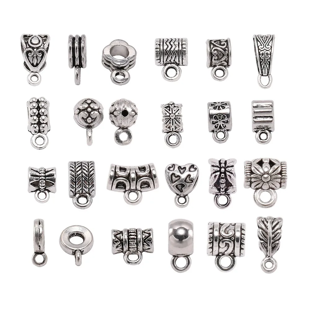 Top Trends: 20pcs Antique Charm Bail Beads Spacer Beads Pendant Clips Pendants Clasps Connectors For Bracelet Necklace Jewelry Making Shoppable Styles