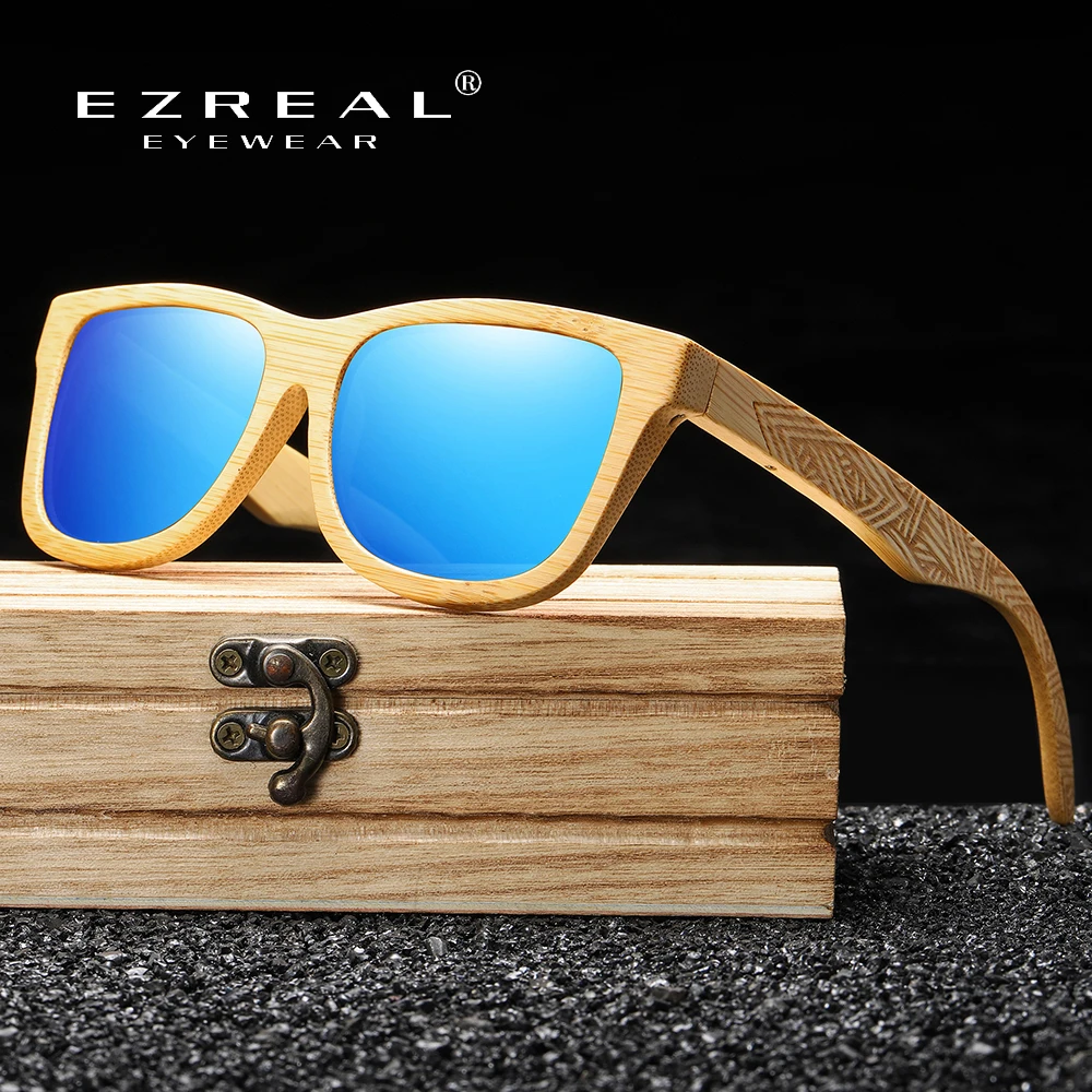 Top Trends: EZREAL Brand Design Handmade Natural Wooden Bamboo Sunglasses Luxury Sunglasses Polarized Wooden Oculos De Sol Masculino Shoppable Styles