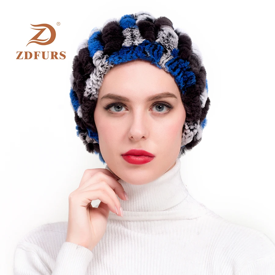 Top Trends: ZDFURS * Women Real Fur Handmade Stretch Fur Scarf Knit Genuine Rex Rabbit Fur Headbands Girls Natural Fur Ring Scarves Winter Shoppable Styles - Image 3