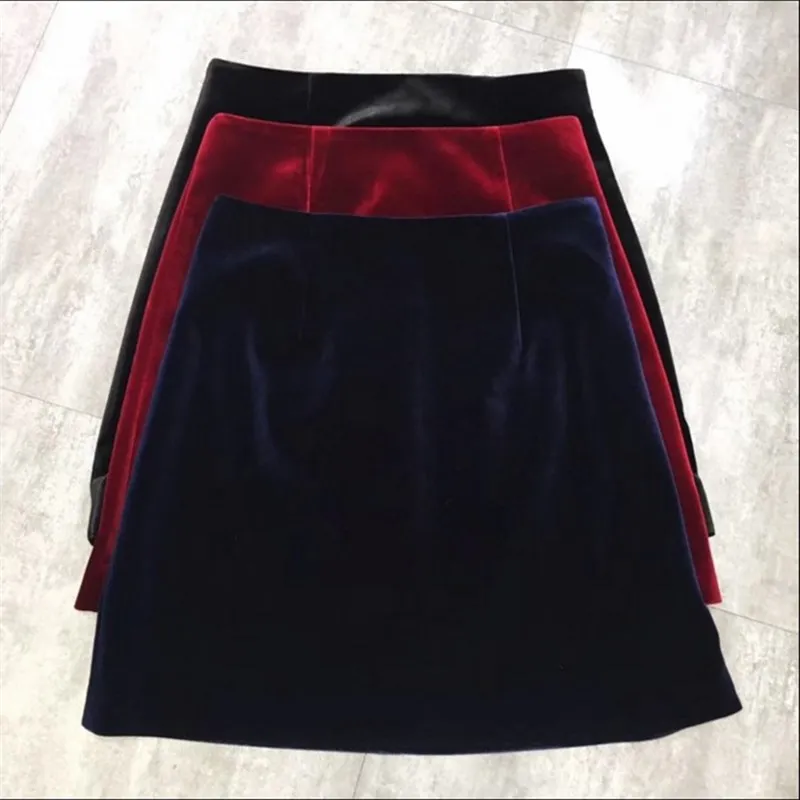 Top Trends: TIYIHAILEY XS-10XL Fashion Short A-line Skirt For Women Spring Customer Made Velour Velvet Sexy Mini Autumn Skirts Shoppable Styles