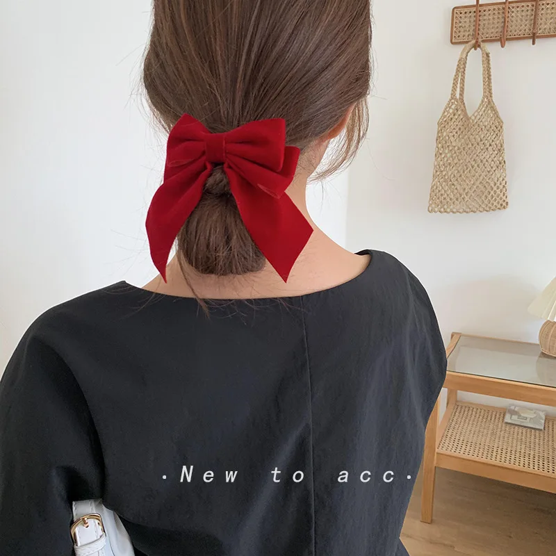 Top Trends: 1PC Velvet Bow Hair Clip Elegant Bow Tie Hairpins Vintage Barrettes For Women Girls Black Wine Red Hairpins Hair Accessories Shoppable Styles - Image 2