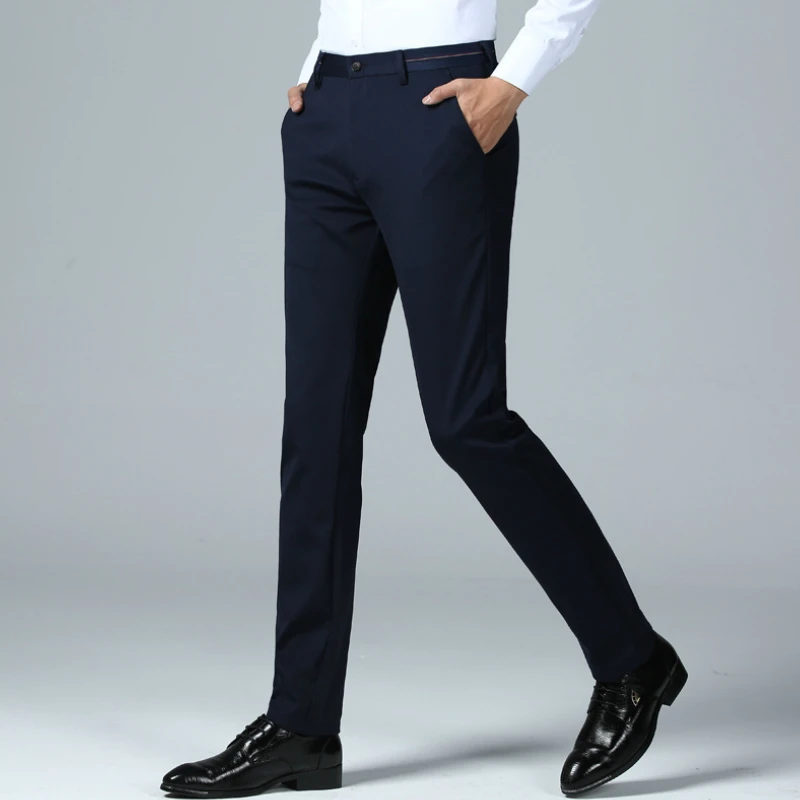 Top Trends: Suit Pants Brand Clothing Business Trousers Mens Casual Slim Fit Dress Pants Classic Straight Fashion Office Trousers Men Pants Shoppable Styles