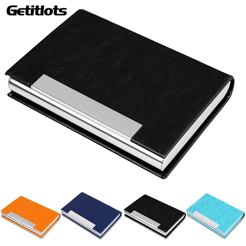 Top Trends: Business Card Holder Wallet Luxury PU Leather &amp; Stainless Steel Multi Name Card Case Credit Card ID Case Holder For Men Women Shoppable Styles