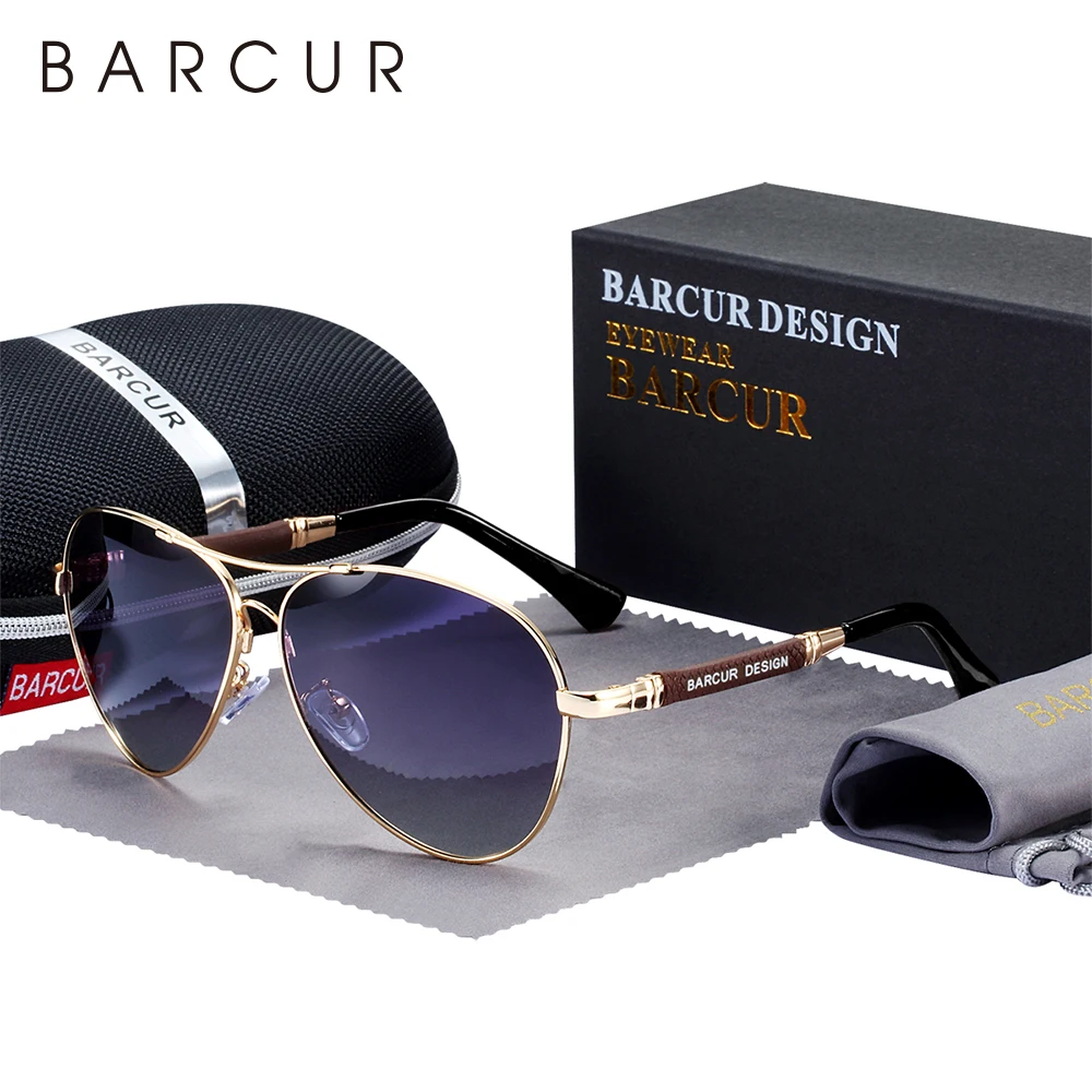 Top Trends: BARCUR Design Titanium Alloy Sunglasses Polarized Men&#039;s Sun Glasses Women Pilot Gradient Eyewear Mirror Shades Oculos De Sol Shoppable Styles