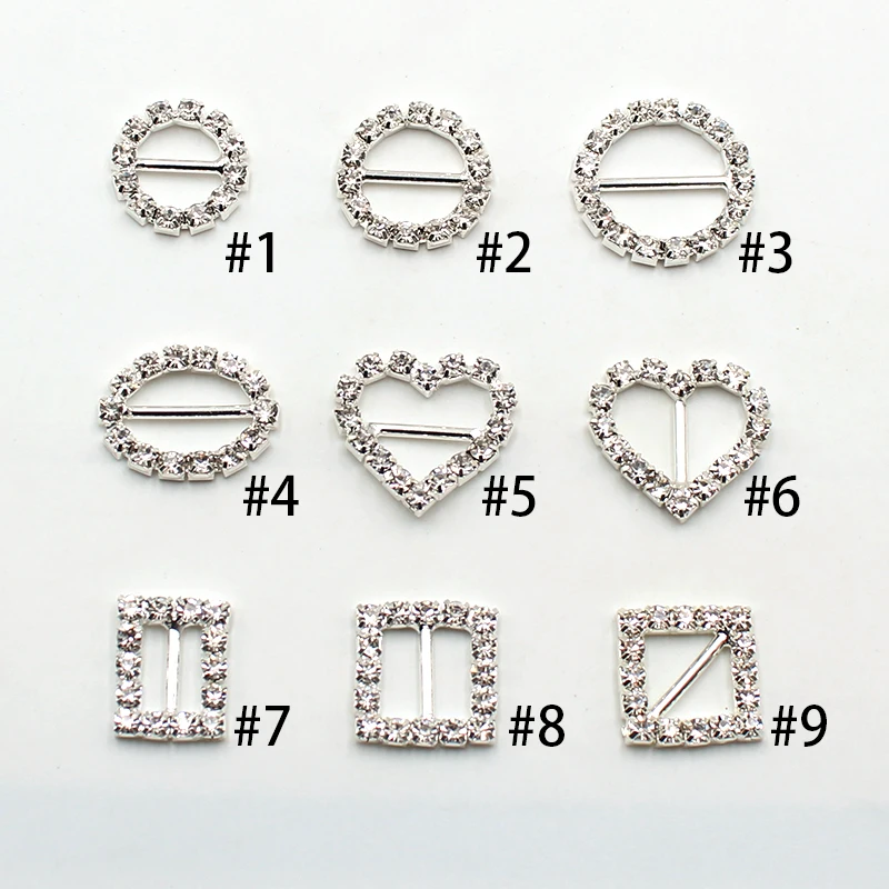 Top Trends: Hot Sale 10pcs / Set Variety Of Rhinestone Buckle Gift Box Invitation Card Decoration Accessories Ribbon Bow Ribbon Slider Buckle Shoppable Styles