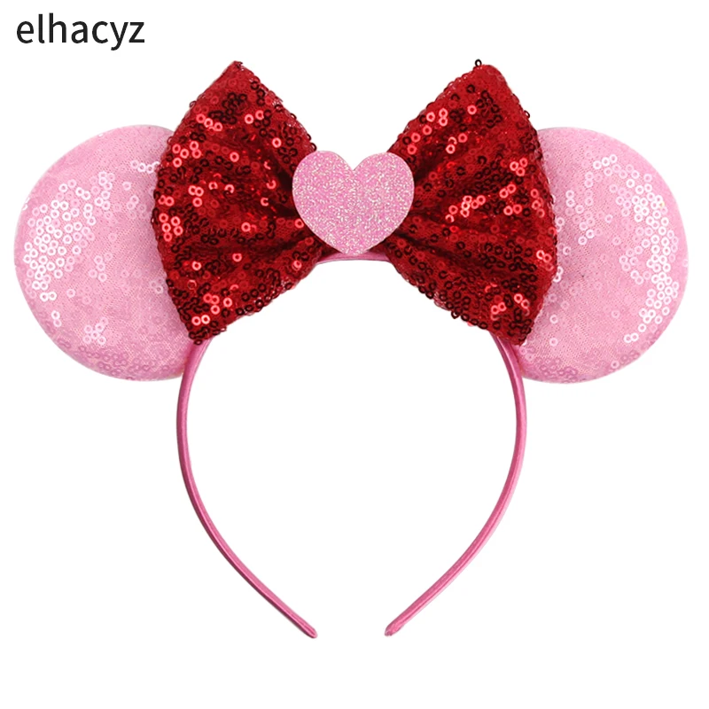 Top Trends: Classical 2024 Valentine Festival Women Sequins Mouse Ears Hairband High-quality Party Cosplay Headband Female Winter Head Wear Shoppable Styles