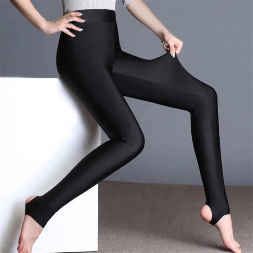 Top Trends: VIIANLES Workout Leggings Shiny Pants Women Shiny Leggings Solid Color Fitness High Elastic Spandex Elasticity Push Up Trousers Shoppable Styles