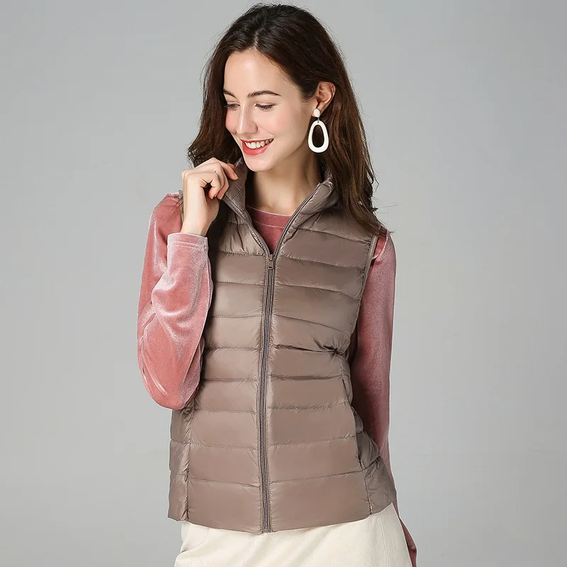 Top Trends: Women Vests 2021 New Winter Ultra Light White Duck Down Vest Female Slim Sleeveless Jacket Women's Windproof Warm Waistcoat Shoppable Styles - Image 2