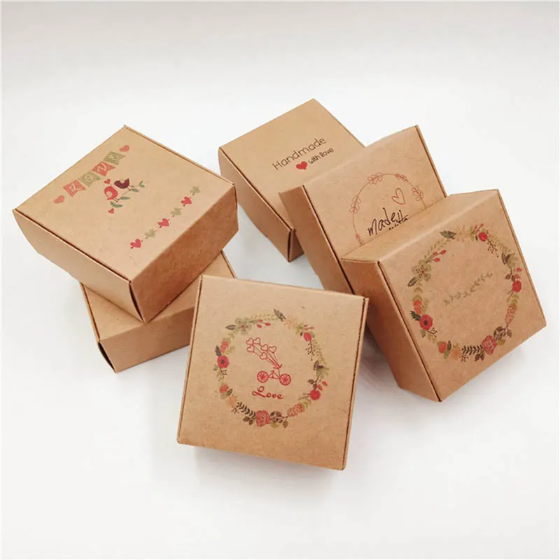 Top Trends: 10pcs Kraft Paper Jewelry Box For Packaging Handmade Earring Jewlery Gift Cardboard Boxes Diy Jewelry Display Storage Packing Shoppable Styles