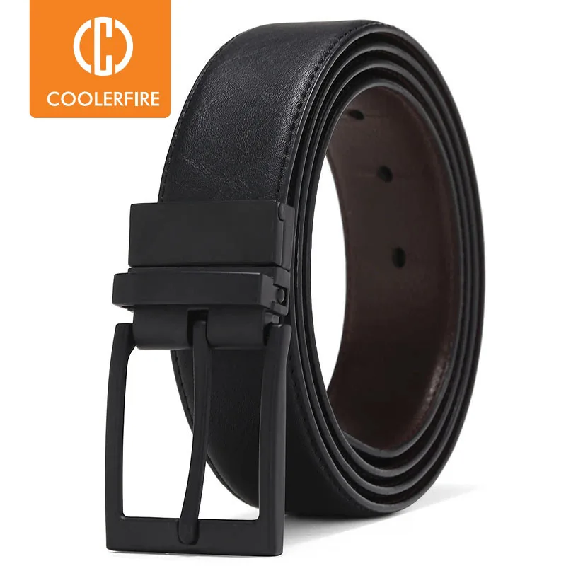 Top Trends: Men Belt Business Dress Belts For Men Genuine Leather Belt Reversible Buckle Brown And Black Fashion Work Casual HQ111 Shoppable Styles