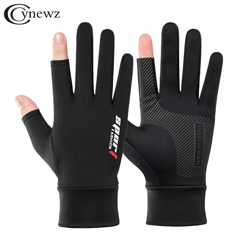 Top Trends: Summer Fishing Gloves For Men Ice Silk Non-Slip Sun Protection Cycling Gloves Thin Anti-UV Outdoor Sports Motorcycle Gloves Shoppable Styles