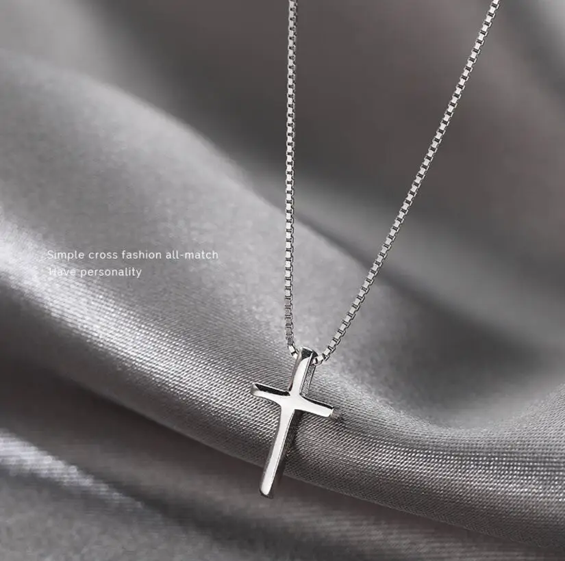 Top Trends: 925 Sterling Silver Female Cross Pendants Dropshipping Smooth Cross Pendant Necklace Jewelry For Women Wedding Gift Shoppable Styles - Image 4