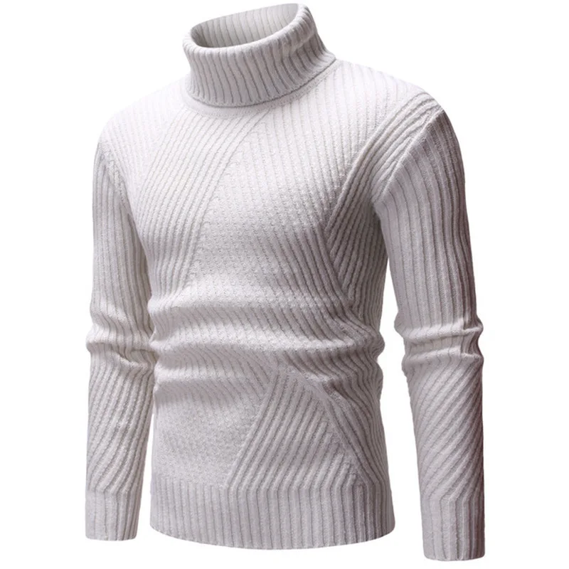 Top Trends: New Autumn Winter Fashion Brand Clothing Men's Sweaters Warm Slim Fit Turtleneck Men Pullover Knitted Sweater Men Shoppable Styles