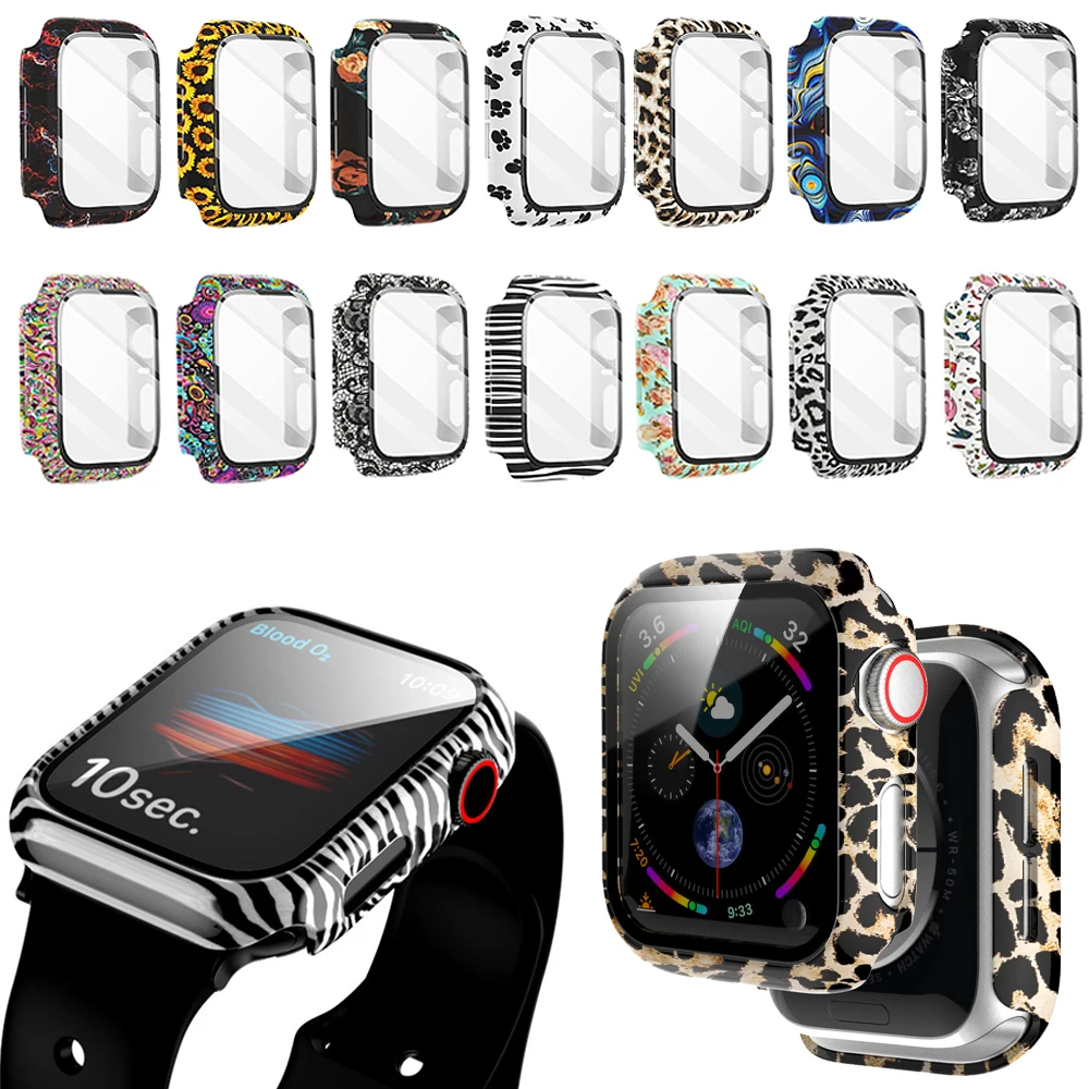 Top Trends: Glass+ Cover For Apple Watch Case 44mm 40mm 42mm 38mm Bumper+ Screen Protector IWatch Series SE 6 5 4 3 2 1 Fashion Water Pattern Shoppable Styles