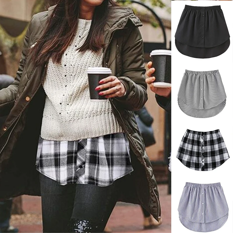 Top Trends: Shirt Extenders Adjustable Layering Fake Tops Lower Sweep Hem With Elastic Waist Band Mini Skirt Hemline Fashion Wearing New Shoppable Styles